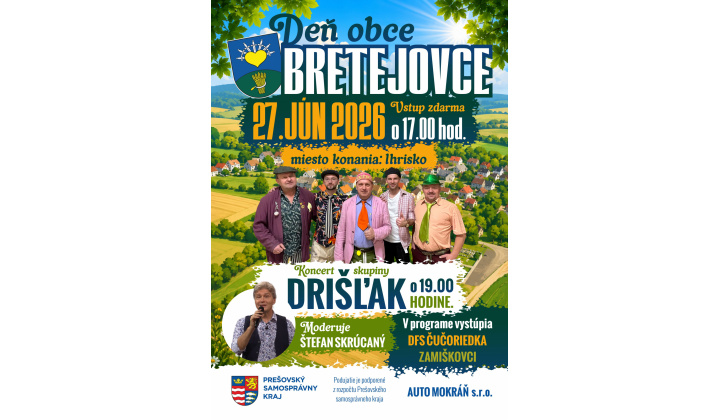 Plagát ’’DEŇ OBCE BRETEJOVCE 2026’’