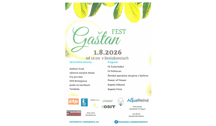 Pozvánka na Gaštan fest Seniakovce