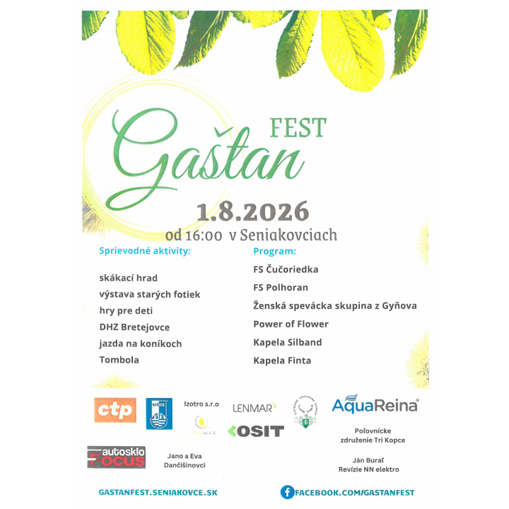 Pozvánka na Gaštan fest Seniakovce